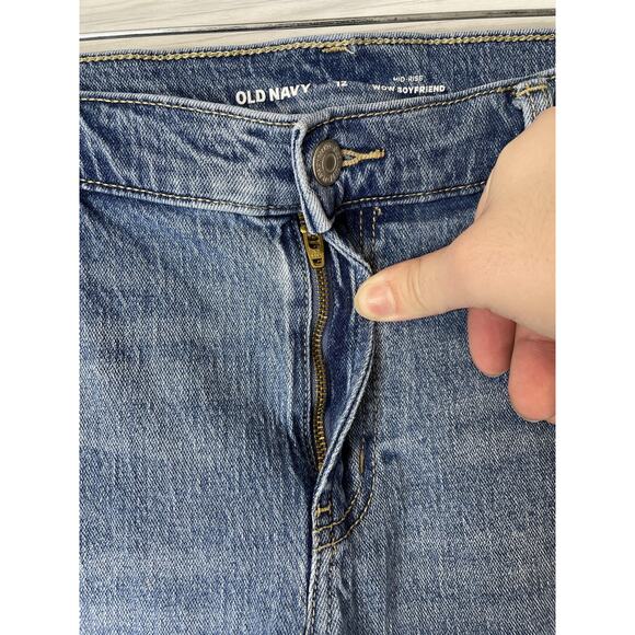 Old Navy Jeans Womens 12 Blue Mid Rise Wow Boyfriend Stretch Denim Classic - Picture 2 of 10
